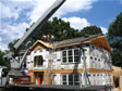 Expanded front elevation “bump out” on this modular home adds space and character 