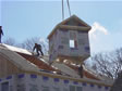 Roof dormer sections add extra living space on the third floor of this modular home